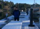 Bruce on the dock: ice and frost